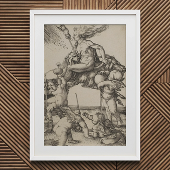 The Witch - Albrecht Durer Art Print, White Framed Mythological Scene Classical Figures Dynamic Poses