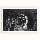 A Witch at Her Cauldron Surrounded by Monsters - Jan Van De Velde Ii Art Print, Black White Print Witches Spell