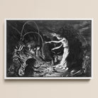 A Witch at Her Cauldron Surrounded by Monsters - Jan Van De Velde Ii Framed Canvas, 18x12’’ / 46x31cm / White Floating Frame, Framed Black