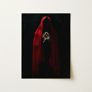 Witch in Red Cloak Art Print / Canvas, 12x16’’ / 31x41cm / Unframed / no Border, Posters Prints & Visual Artwork, Toby Leon