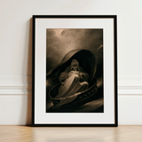Witch Surfing on a Sieve - Charles Turner Art Print / Canvas, 12x16’’ / 31x41cm / Black Frame / Matboard, Posters Prints & Visual Artwork,