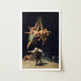 Witches’ Flight - Francisco De Goya Art Print / Canvas Framed Reproduction Classical Painting Fall Rebel Angels Jean-auguste-dominique