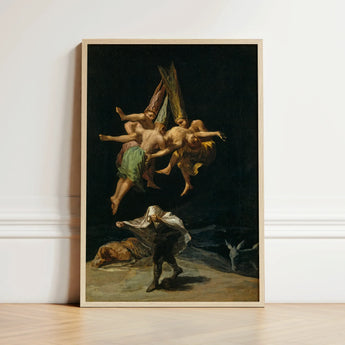 Witches’ Flight - Francisco De Goya Art Print / Canvas Framed Classical Painting Dramatic Scene Figures Motion Dark Witches Hovers, Prints