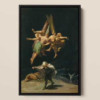 Witches’ Flight - Francisco De Goya Art Print / Canvas Black-framed Canvas Print Classical Painting Fall Rebel Angels Witches Flight