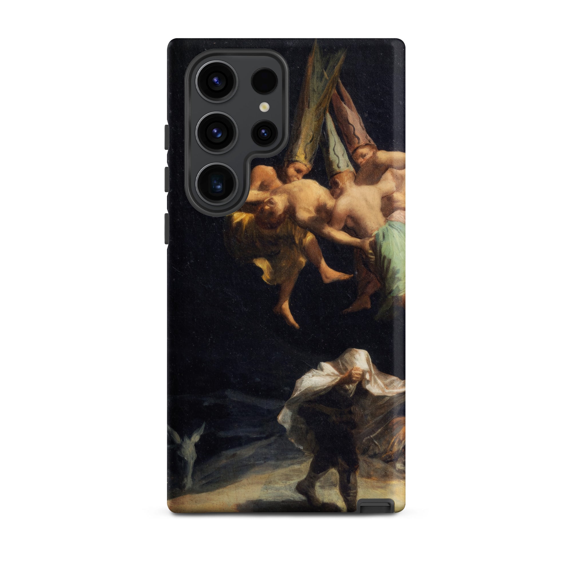 Witches’ Flight Francisco Goya Samsung Case, Galaxy S23 Ultra / Matte, Black Smartphone Case Classical Painting Figures Sky Person