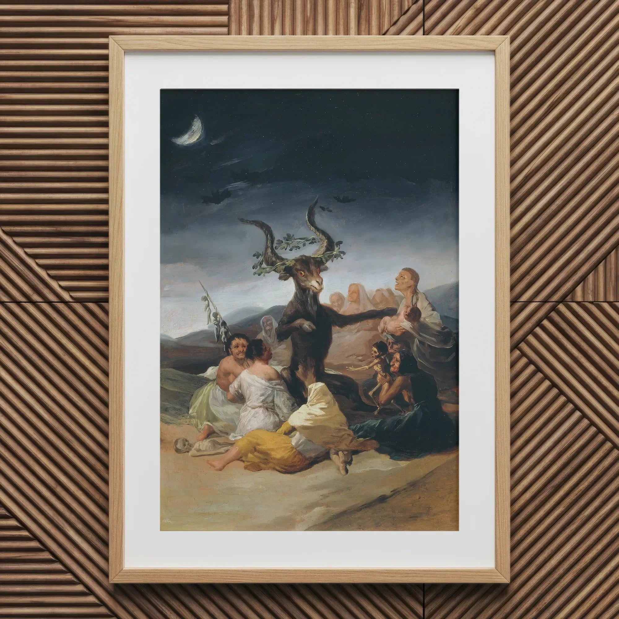 Witches’ Sabbath - Francisco De Goya Art Print, 20x30’’ / 51x76cm / Natural Frame / 2’’ Matboard, Framed Art Print Dark Fantastical Scene