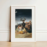 Witches’ Sabbath - Francisco De Goya Art Print / Canvas, 12x18’’ / 31x46cm / White Frame / Matboard, Posters Prints & Visual Artwork, Toby