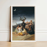 Witches’ Sabbath - Francisco De Goya Art Print / Canvas Framed Dark Dramatic Scene Horned Figure Witches, Creature Reigns, Prints