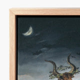 Witches’ Sabbath - Francisco De Goya Art Print / Canvas Framed Painting Dark Moody Night Sky Crescent Witches, Horned Creature Reigns,
