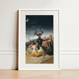 Witches’ Sabbath - Francisco De Goya Art Print / Canvas Framed Art Print Dark Dramatic Scene Figures Horned Witches Sabbath, Creature