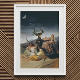 Witches’ Sabbath - Francisco De Goya Art Print / Canvas Framed Print Francisco Goya’s Witches Sabbath Painting Sabbath, Horned Creature