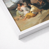 Witches’ Sabbath - Francisco De Goya Art Print / Canvas White Framed Classical Painting Figures Dramatic Witches, Horned Creature Reigns,
