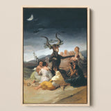 Witches’ Sabbath - Francisco De Goya Framed Canvas, 12x18’’ / 31x46cm / Natural Floating Frame, Framed Painting Satanic Ritual