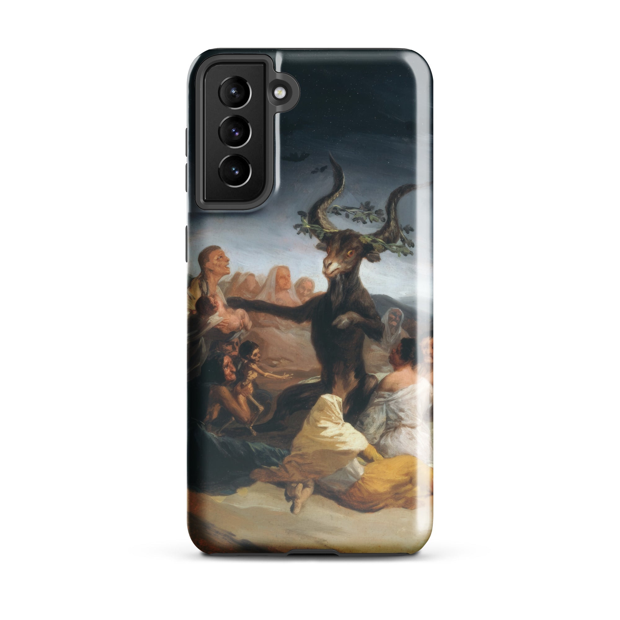 Witches’ Sabbath Francisco Goya Samsung Case, Galaxy S21 Plus / Gloss, Phone Case Dark Classical Painting Goat Headed Figure Surrounded