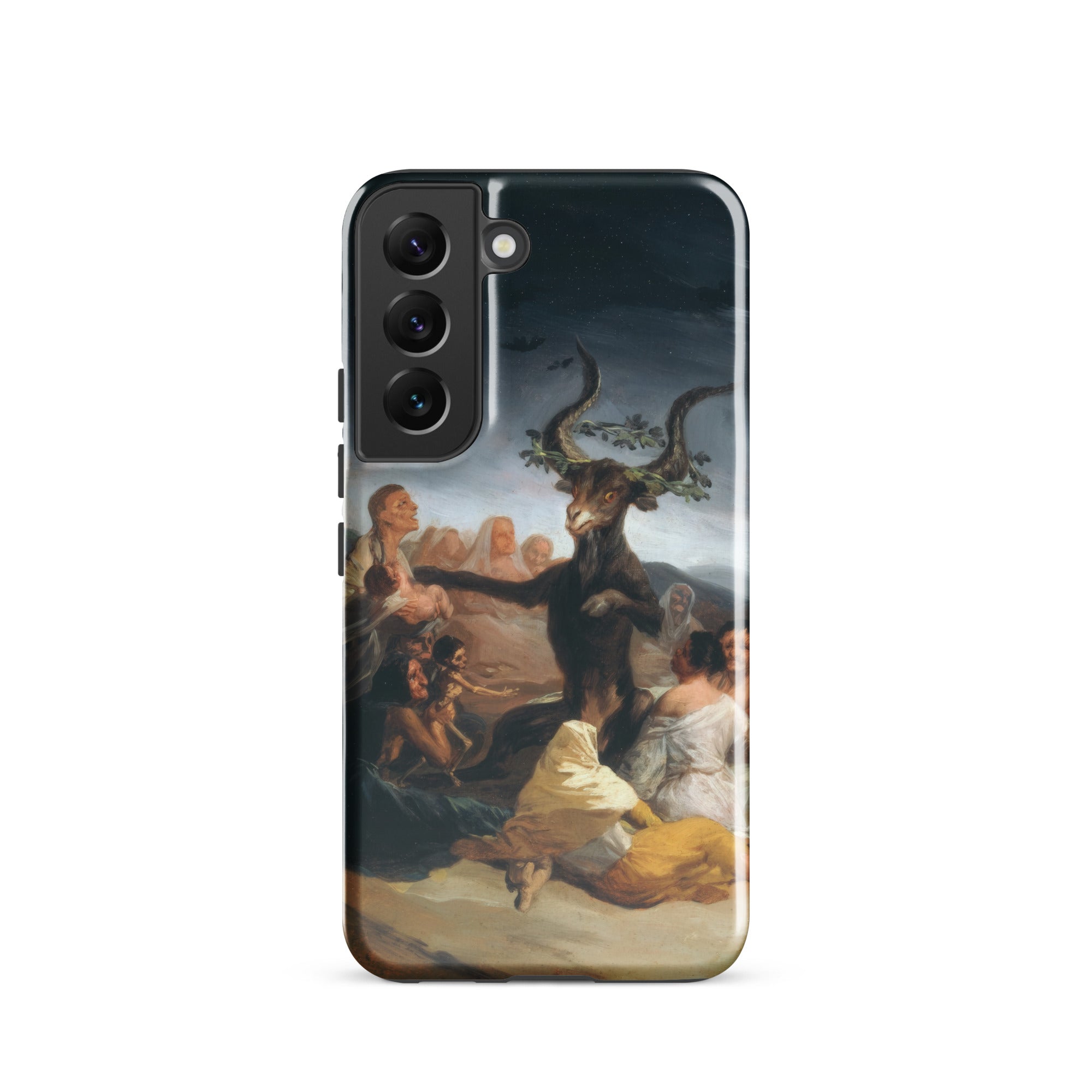Witches’ Sabbath Francisco Goya Samsung Case, Galaxy S22 / Gloss, Black Smartphone Case Painting Goat Headed Figure Surrounded People