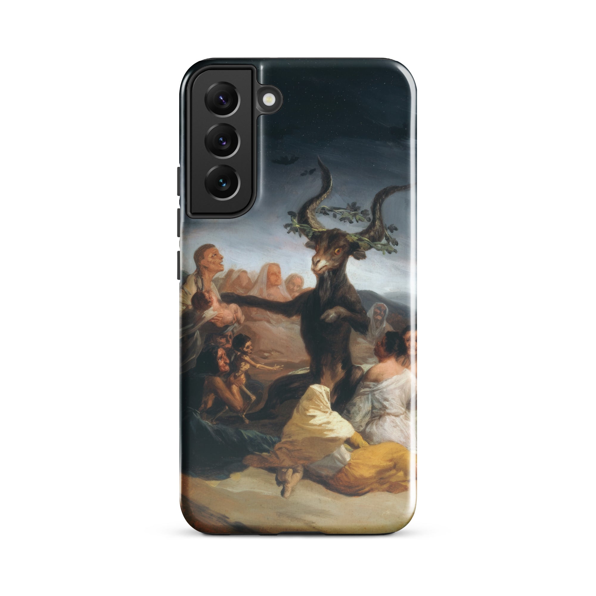 Witches’ Sabbath Francisco Goya Samsung Case, Galaxy S22 Plus / Gloss, Black Smartphone Case Painting Goat Headed Figure Surrounded People