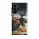 Witches’ Sabbath Francisco Goya Samsung Case, Galaxy S22 Ultra / Gloss, Black Smartphone Case Painting Goat Headed Figure Surrounded People