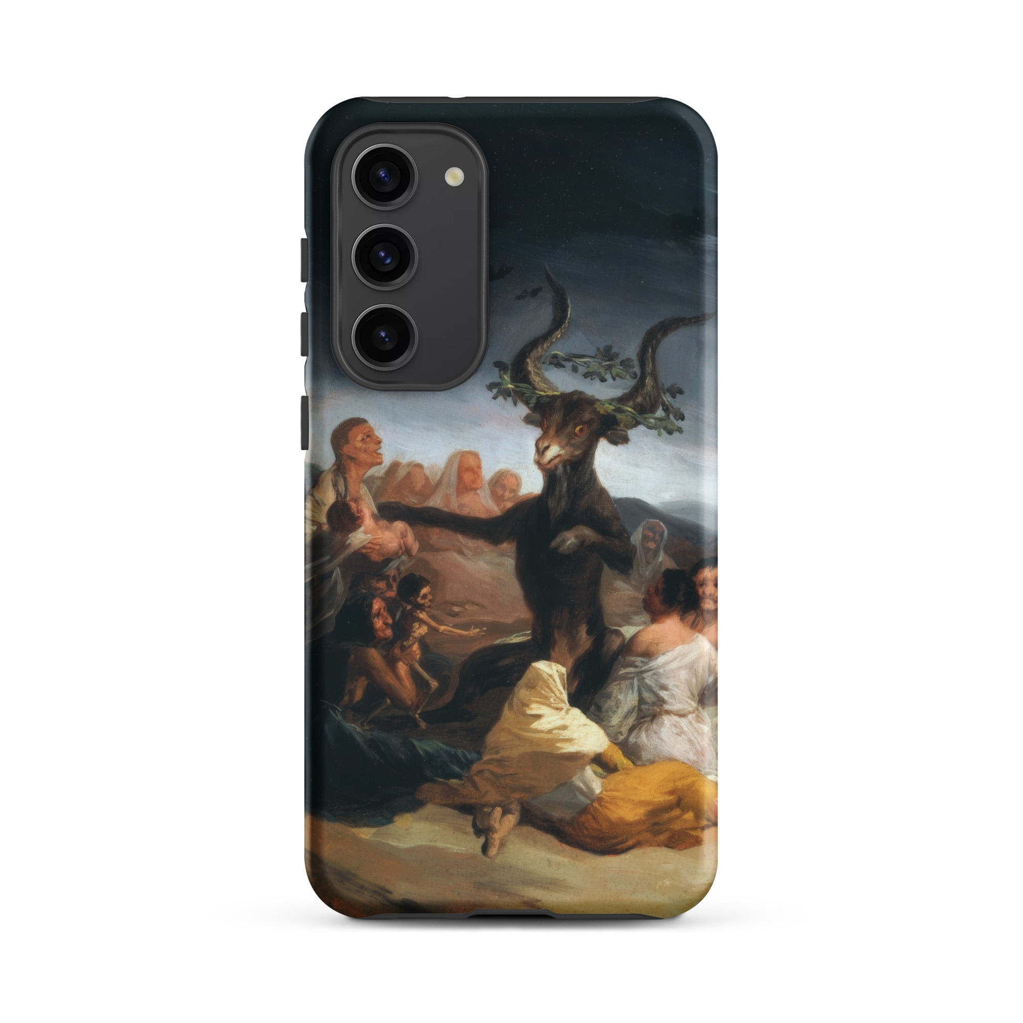 Witches’ Sabbath Francisco Goya Samsung Case, Galaxy S23 Plus / Matte, Black Smartphone Case Painting Goat Headed Figure Surrounded People