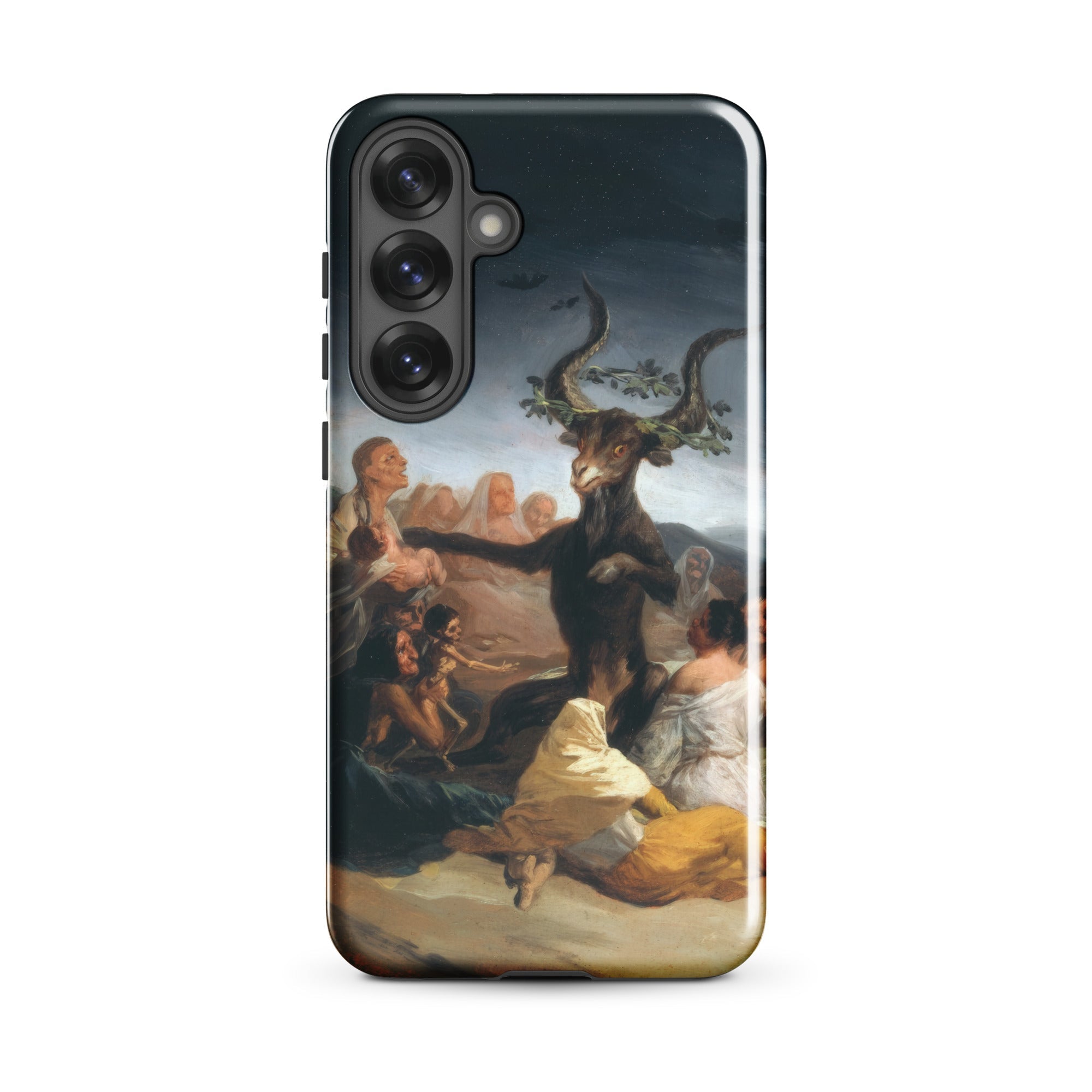 Witches’ Sabbath Francisco Goya Samsung Case, Galaxy S25 Plus / Gloss, Smartphone Case Painting Goat Headed Figure Surrounded People