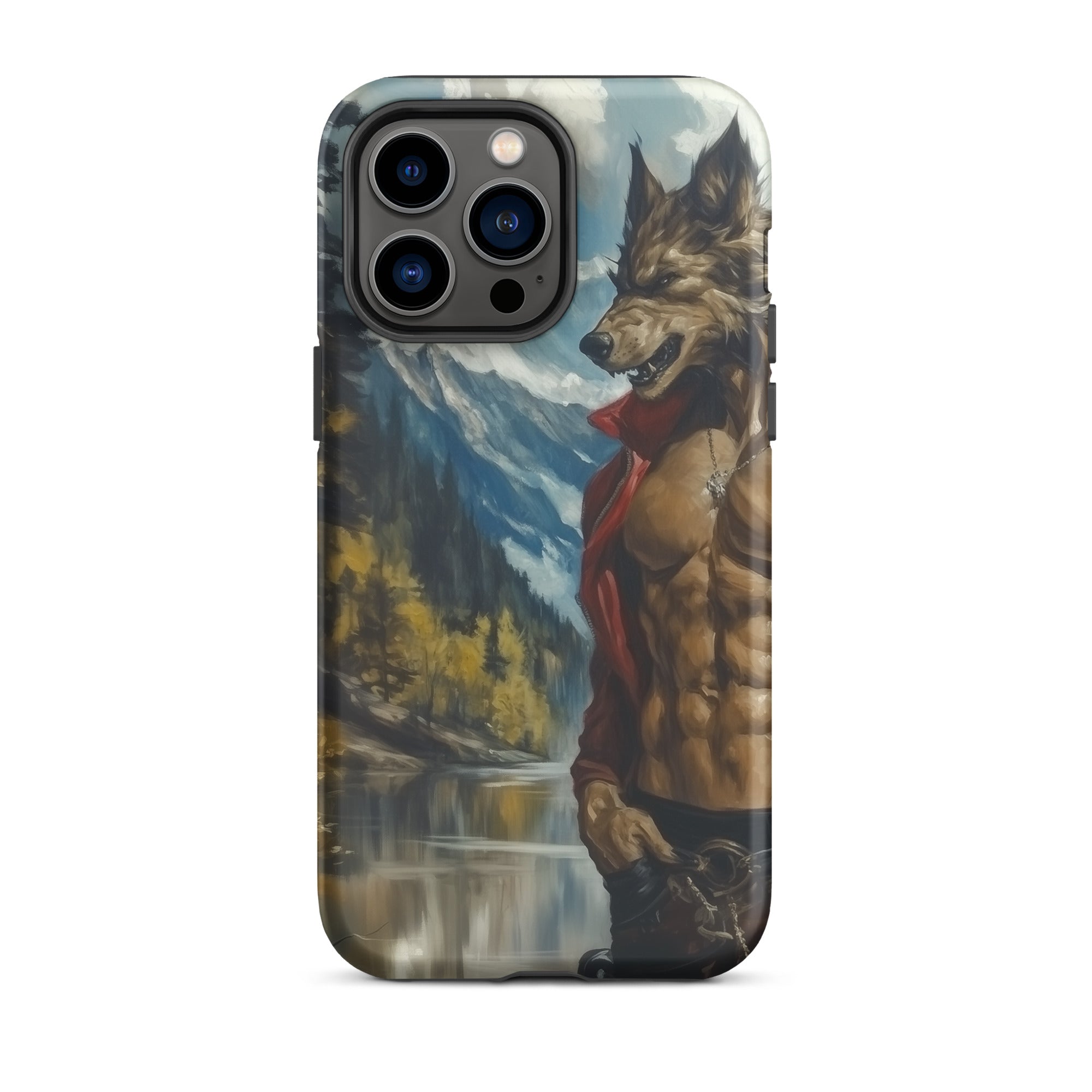Wolfgang Gay Wolf Art Iphone Case, 14 Pro Max / Matte, Phone Case Wolf Man Design