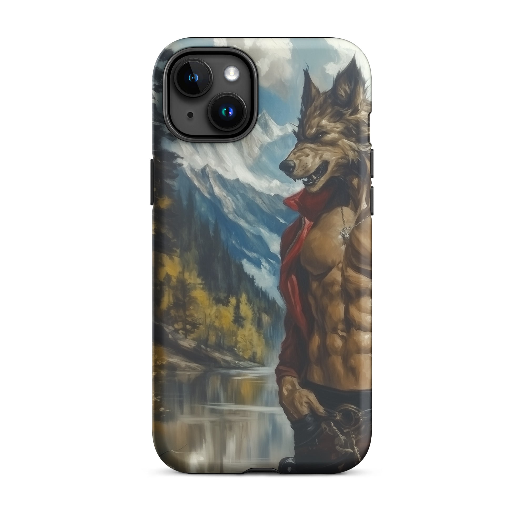 Wolfgang Gay Wolf Art Iphone Case, 15 Plus / Matte, Iphone Case Wolf Man Design