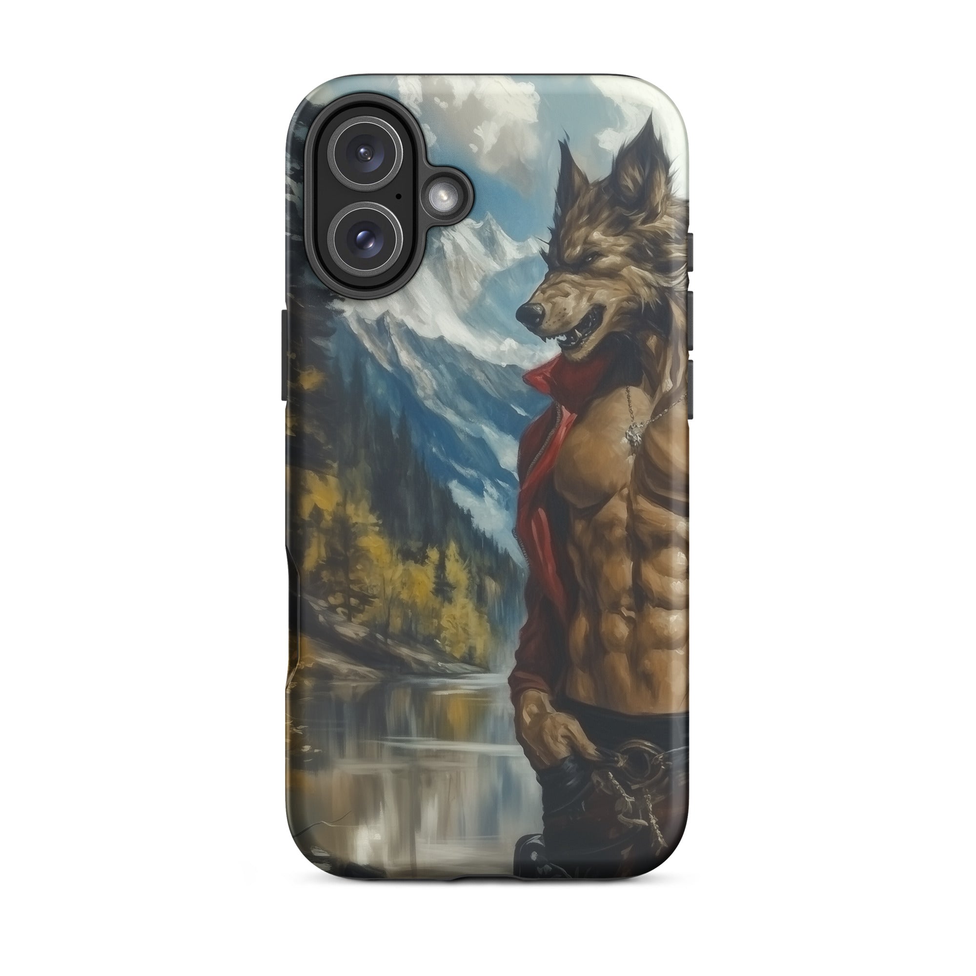 Wolfgang Gay Wolf Art Iphone Case, 16 Plus / Matte, Phone Case Wolf Man Design