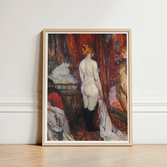 Woman Before a Mirror - Henri De Toulouse-lautrec Art Print / Canvas Framed Reproduction Edgar Degas’s Impressionistic Painting Nude Rue