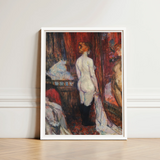 Woman Before a Mirror - Henri De Toulouse-lautrec Art Print / Canvas Framed Reproduction Edgar Degas’s Impressionistic Painting Nude Rue