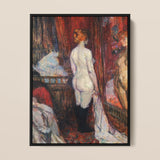 Woman Before a Mirror - Henri De Toulouse-lautrec Art Print / Canvas, 12x16’’ / 31x41cm / Black Frame, Posters Prints & Visual Artwork,