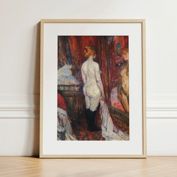 Woman Before a Mirror - Henri De Toulouse-lautrec Art Print / Canvas, 12x16’’ / 31x41cm / Natural Frame / Matboard, Posters Prints & Visual
