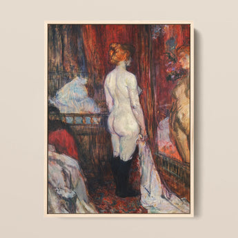 Woman Before a Mirror - Henri De Toulouse-lautrec Art Print / Canvas, 12x16’’ / 31x41cm / Natural Frame, Posters Prints & Visual Artwork,