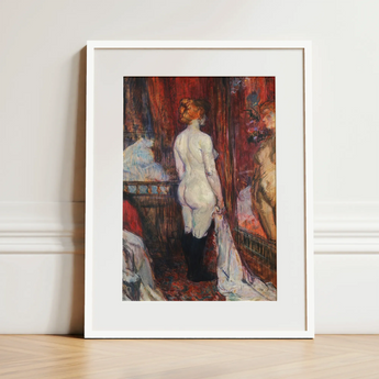 Woman Before a Mirror - Henri De Toulouse-lautrec Art Print / Canvas, 12x16’’ / 31x41cm / White Frame / Matboard, Posters Prints & Visual