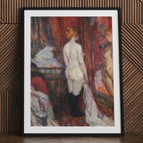 Woman Before a Mirror - Henri De Toulouse-lautrec Art Print / Canvas, 24x32’’ / 61x81cm / Black Frame / Matboard, Posters Prints & Visual