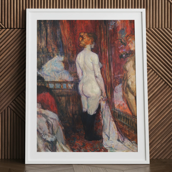 Woman Before a Mirror - Henri De Toulouse-lautrec Art Print / Canvas, 24x32’’ / 61x81cm / White Frame / Matboard, Posters Prints & Visual