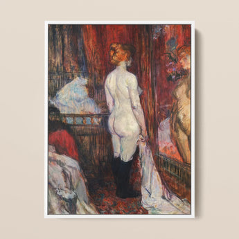 Woman Before a Mirror - Henri De Toulouse-lautrec Art Print / Canvas Framed Reproduction Pierre-auguste Renoir’s Impressionistic Painting