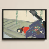 Woman in a Boat - Kamisaka Sekka Art Print / Canvas, 18x12’’ / 46x31cm / Black Frame, Posters Prints & Visual Artwork, Toby Leon