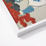Woman from Momoyogusa - Kamisaka Sekka Meiji Art Print / Canvas White Framed Artwork Stylized Illustration Red Maple Leaves, Era’s Artistic