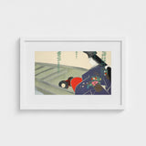 Woman in a Boat - Kamisaka Sekka Art Print / Canvas White-framed Stylized Illustration Figure Traditional Japanese, Lacquered Hull Prints