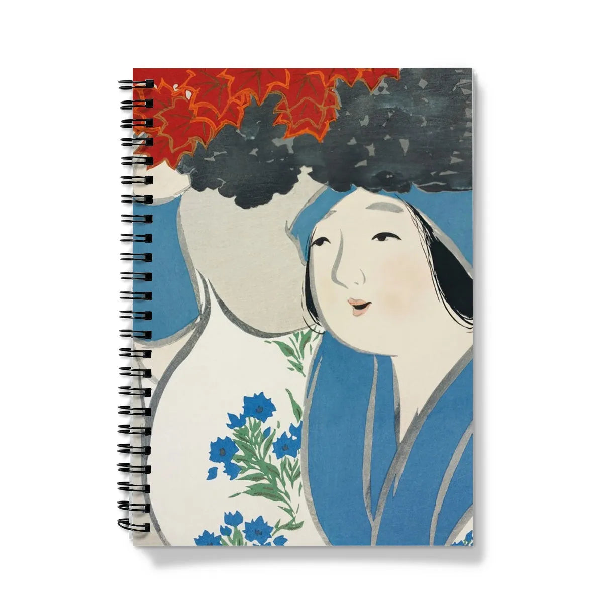 Woman From Momoyogusa–flowers By Kamisaka Sekka Notebook - A5 / Graph - Notebooks & Notepads - Aesthetic Art