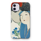 Woman from Momoyogusa - Kamisaka Sekka Iphone Case, 11 / Matte, Iphone Case Artistic Illustration Figure Blue Clothing Flowers