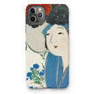 Woman from Momoyogusa - Kamisaka Sekka Iphone Case, 11 Pro Max / Matte, Iphone Case Artistic Illustration Figure Blue Flowers