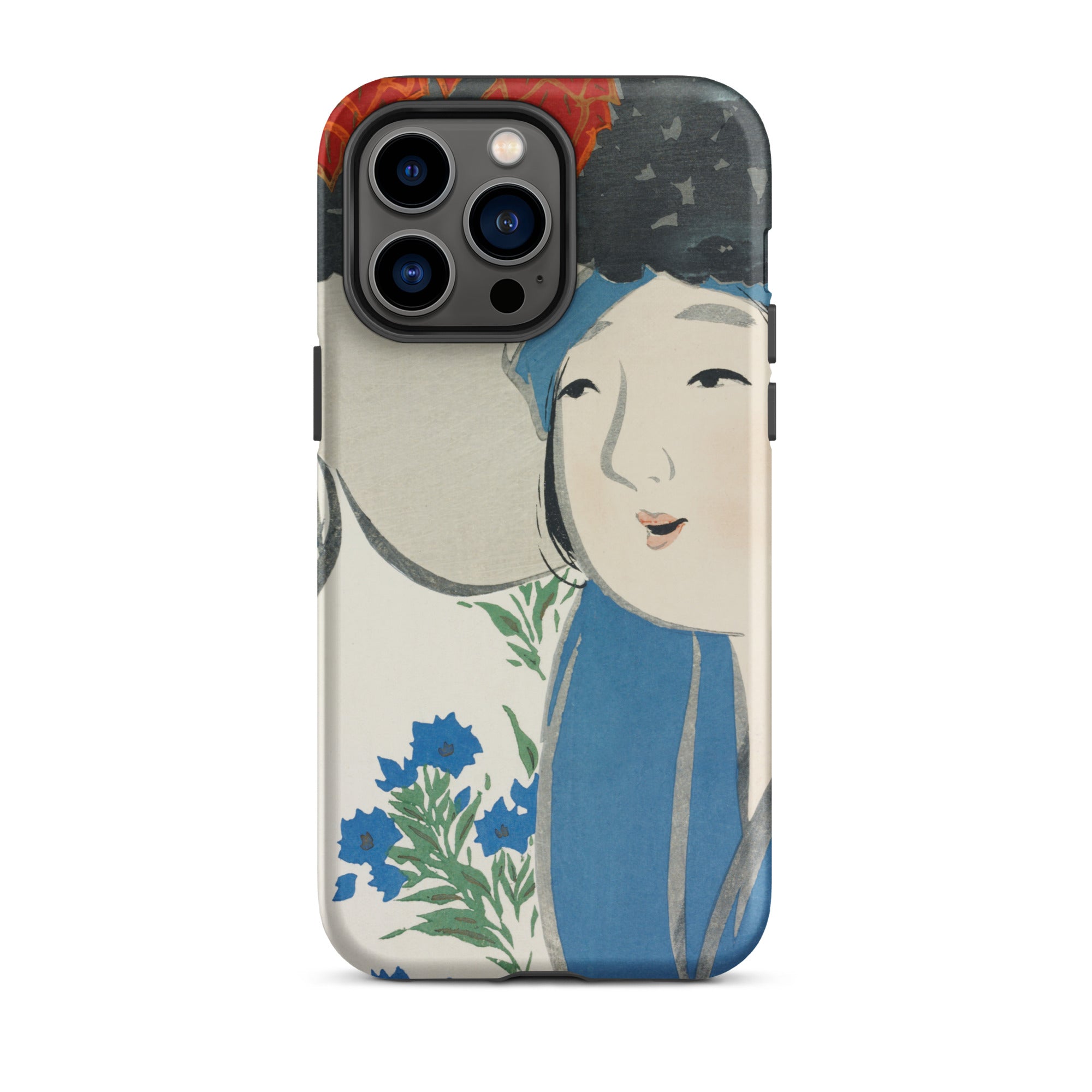 Woman from Momoyogusa Kamisaka Sekka Iphone Case, 14 Pro Max / Matte, Phone Case Woman Flowers Design