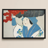 Woman from Momoyogusa - Kamisaka Sekka Meiji Art Print / Canvas, 18x12’’ / 46x31cm / Black Frame, Posters Prints & Visual Artwork, Toby Leon