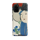 Woman from Momoyogusa - Kamisaka Sekka Phone Case Samsung Galaxy S20 Plus / Matte Stylized Illustration Dark Hair Blue, Sekka’s, Meiji-era