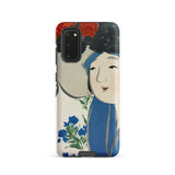 Woman from Momoyogusa - Kamisaka Sekka Samsung Case, Galaxy S20 / Matte, White Smartphone Case Blue Red Artistic Design
