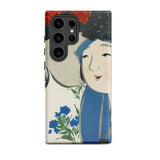 Woman from Momoyogusa - Kamisaka Sekka Samsung Case, Galaxy S24 Ultra / Matte, Phone Case Artistic Depiction Woman Blue Flowers