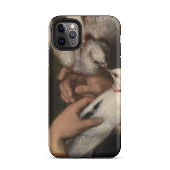 Woman with Pigeons - Gustave Courbet Iphone Case, 11 Pro Max / Matte, Iphone Case Painting Person Doves
