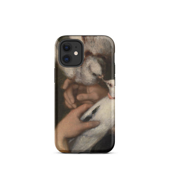 Woman with Pigeons - Gustave Courbet Iphone Case, 12 Mini / Matte, Phone Case Painting Child Dove