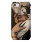 Woman with Pigeons - Gustave Courbet Iphone Case, 8 / Matte, Phone Case Painting Hands Doves