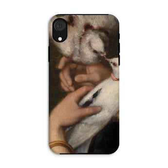 Woman with Pigeons - Gustave Courbet Iphone Case, Xr / Matte, Artistic Phone Case Doves